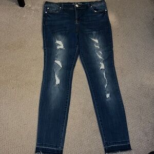 INC Denim Sz 12 skinny leg Regular Fit stretch Jeans ripped distressed high rise